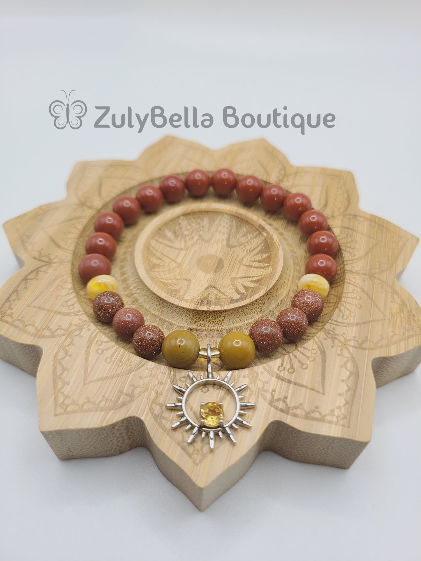 Topaz Sun - Red Jasper Bracelet- Natural Gemstone