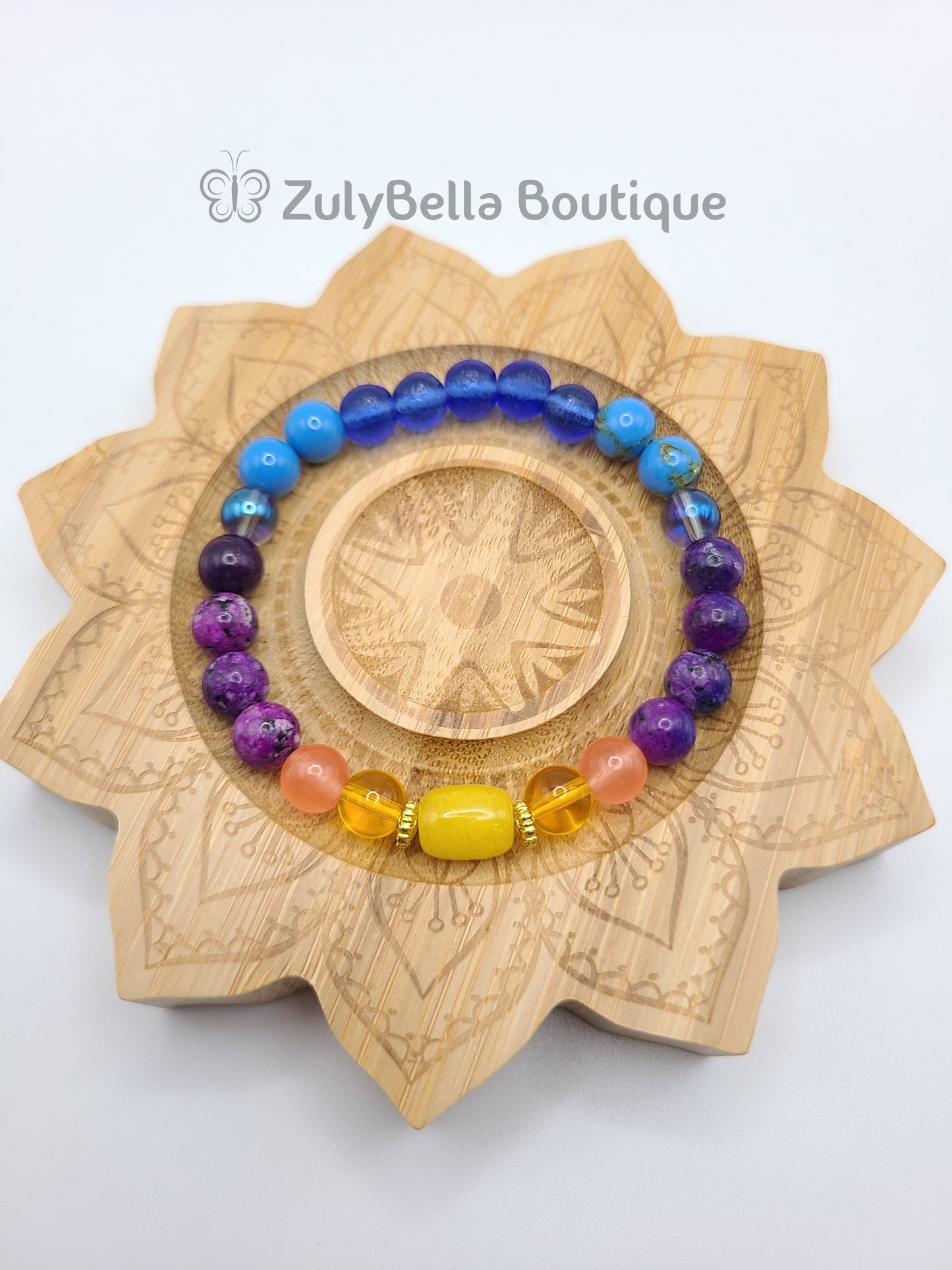 Colorful Sunset - Bracelet- Natural Gemstone and K9