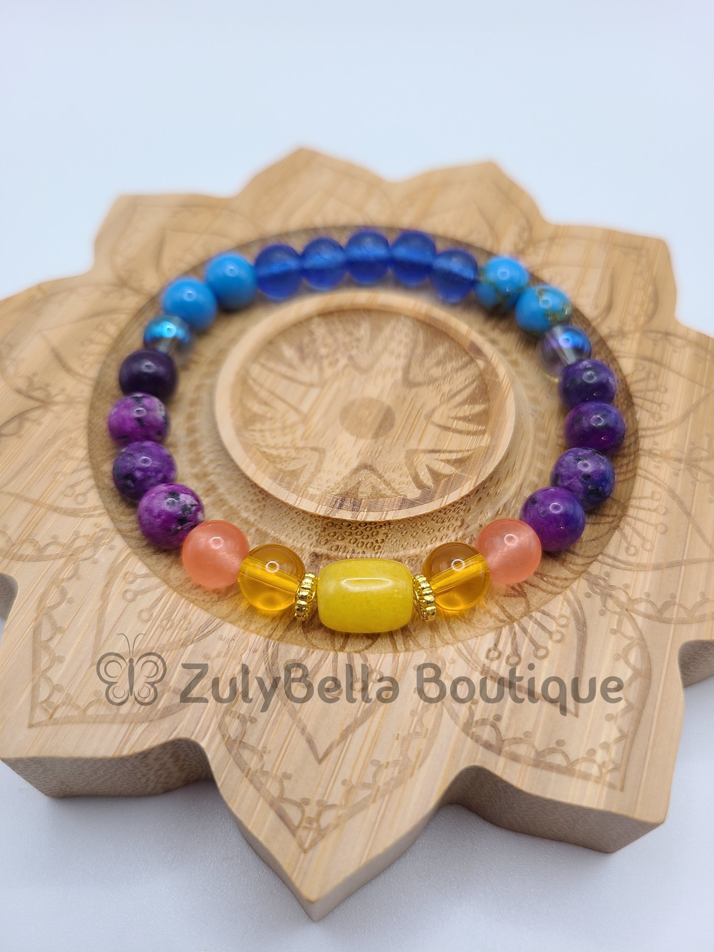 Colorful Sunset - Bracelet- Natural Gemstone and K9