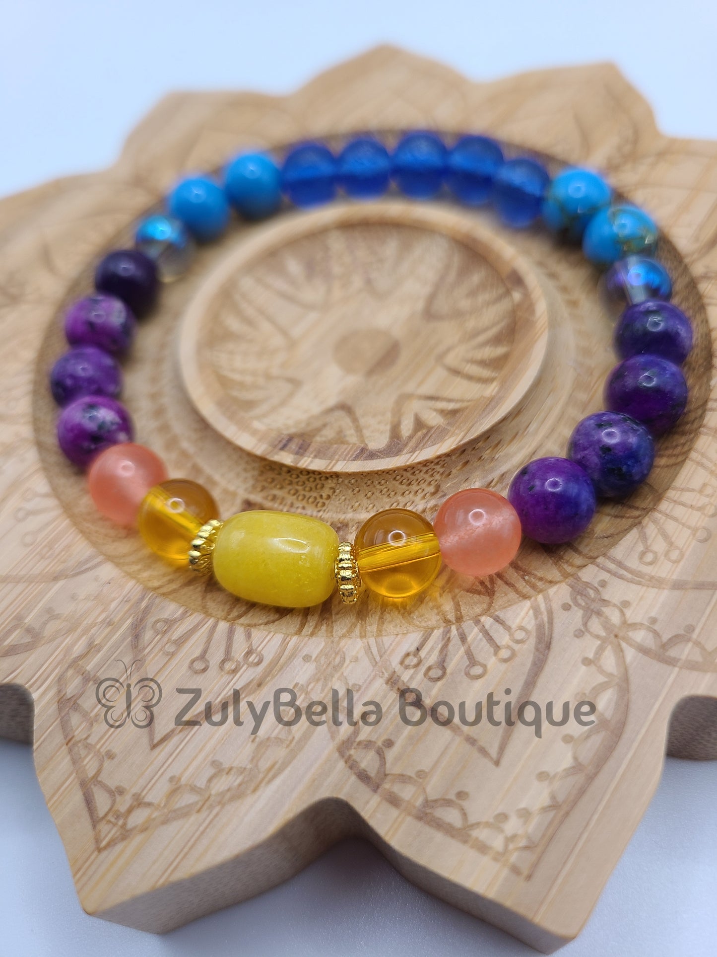 Colorful Sunset - Bracelet- Natural Gemstone and K9