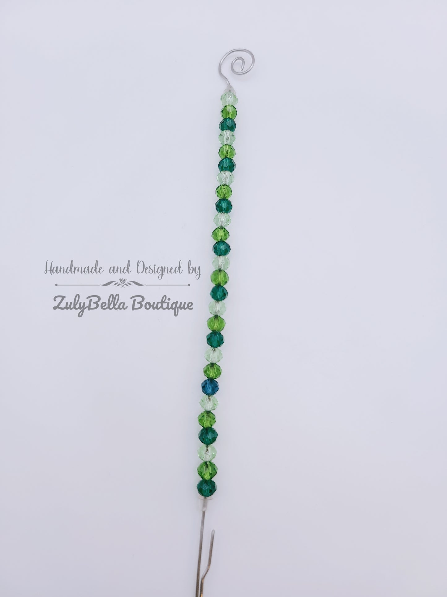 Beaded Bracelet Helper- Green Swirl