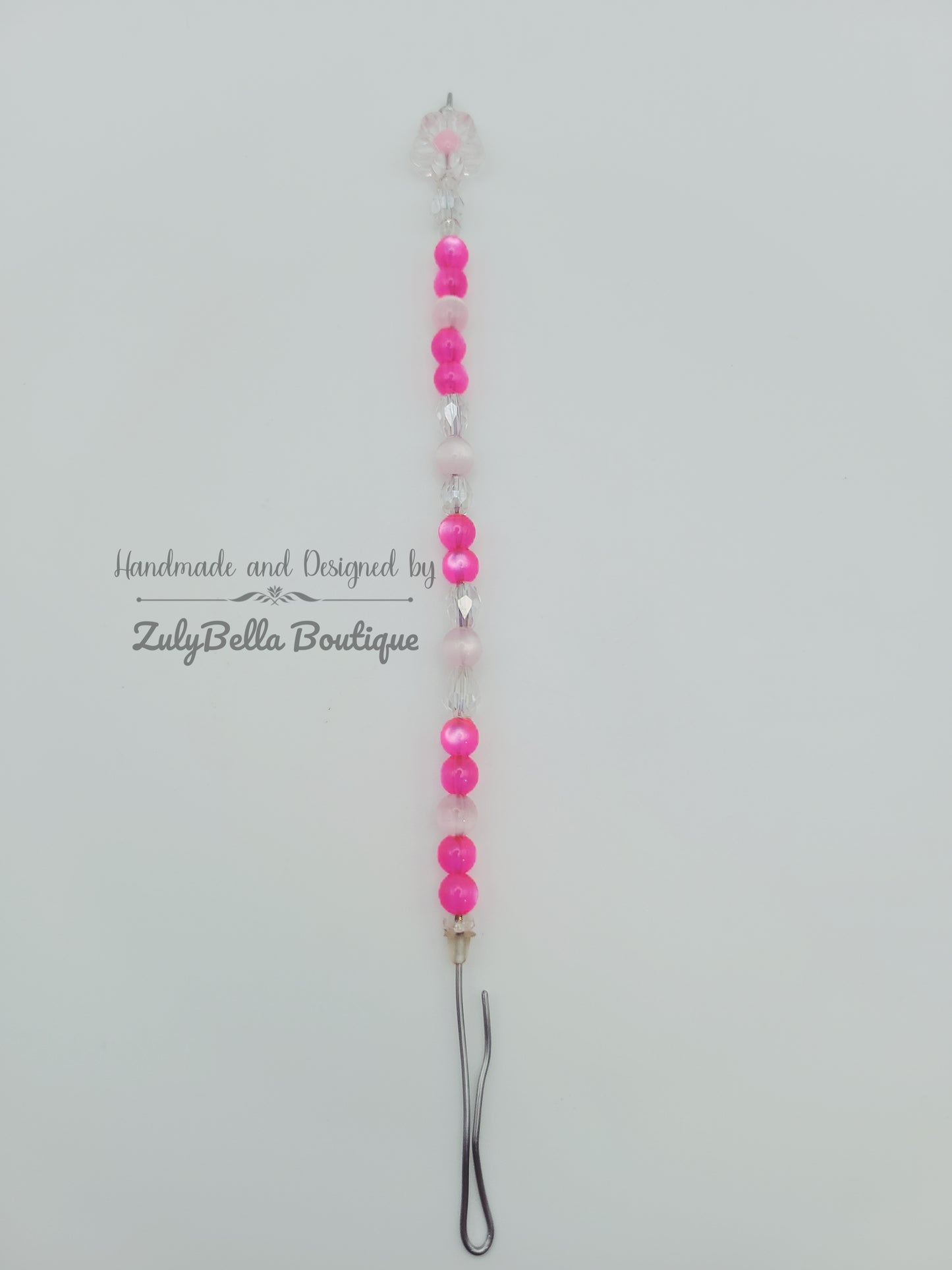 Beaded Bracelet Helper- Hot Pink Flower