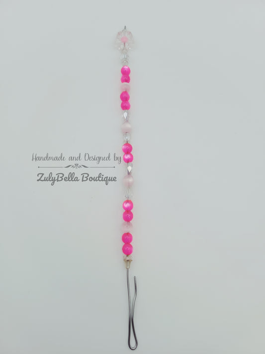 Beaded Bracelet Helper- Hot Pink Flower