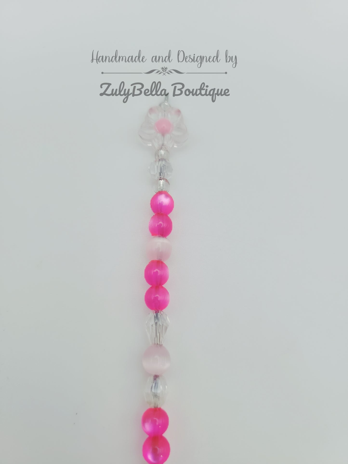 Beaded Bracelet Helper- Hot Pink Flower