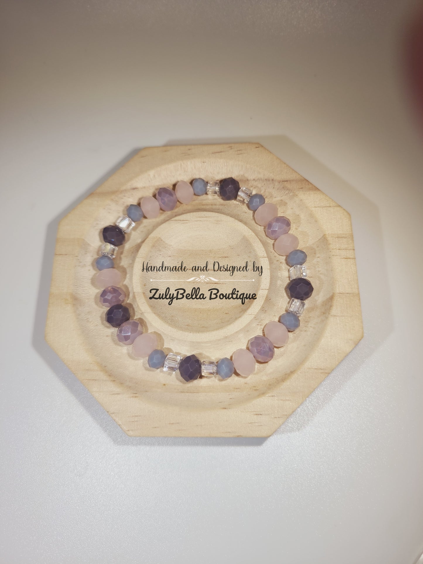 Purple Delight- Faceted Glass Beaded Bracelet