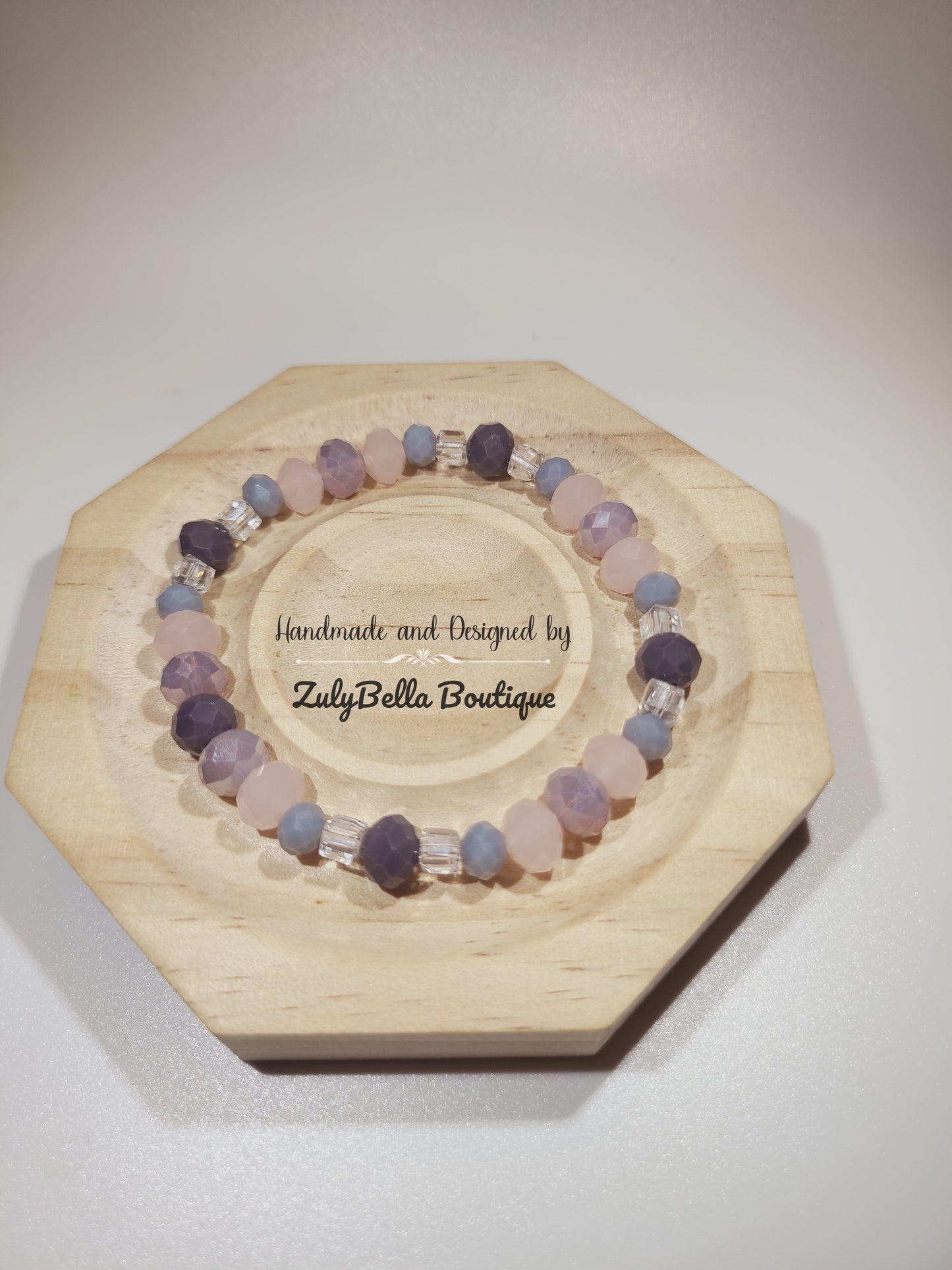 Purple Delight- Faceted Glass Beaded Bracelet