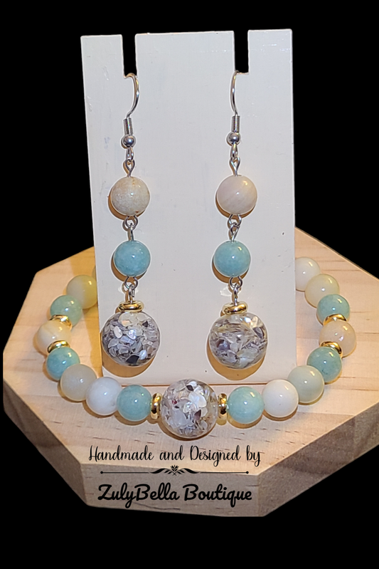 Caribbean Calcite Bracelet and Earring Set