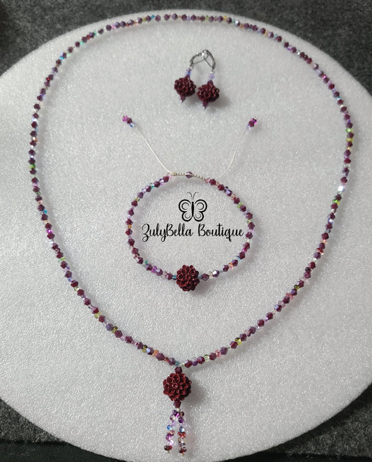 Burgundy 3 piece Necklace Set for PattyB.