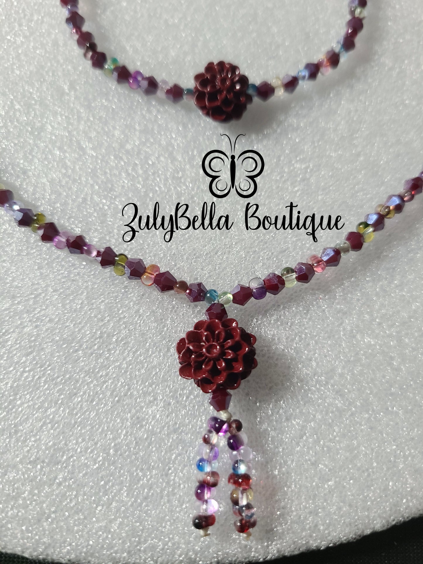 Burgundy 3 piece Necklace Set for PattyB.