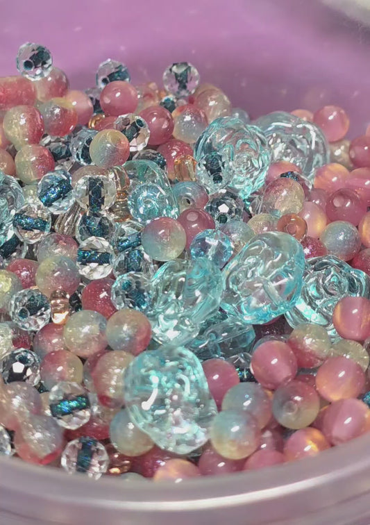 Mermaid Garden Bead Mix - #1 - 60+grams - with Container.
