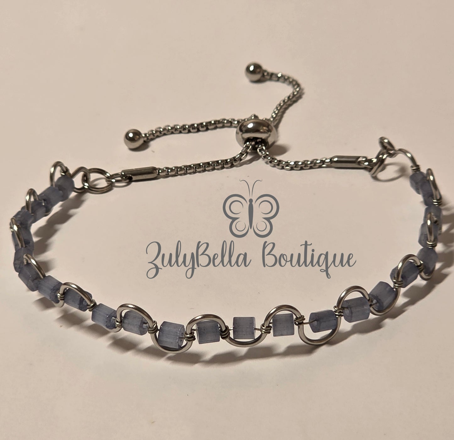Calm Tides Wire Bracelet with Adjustable Slider