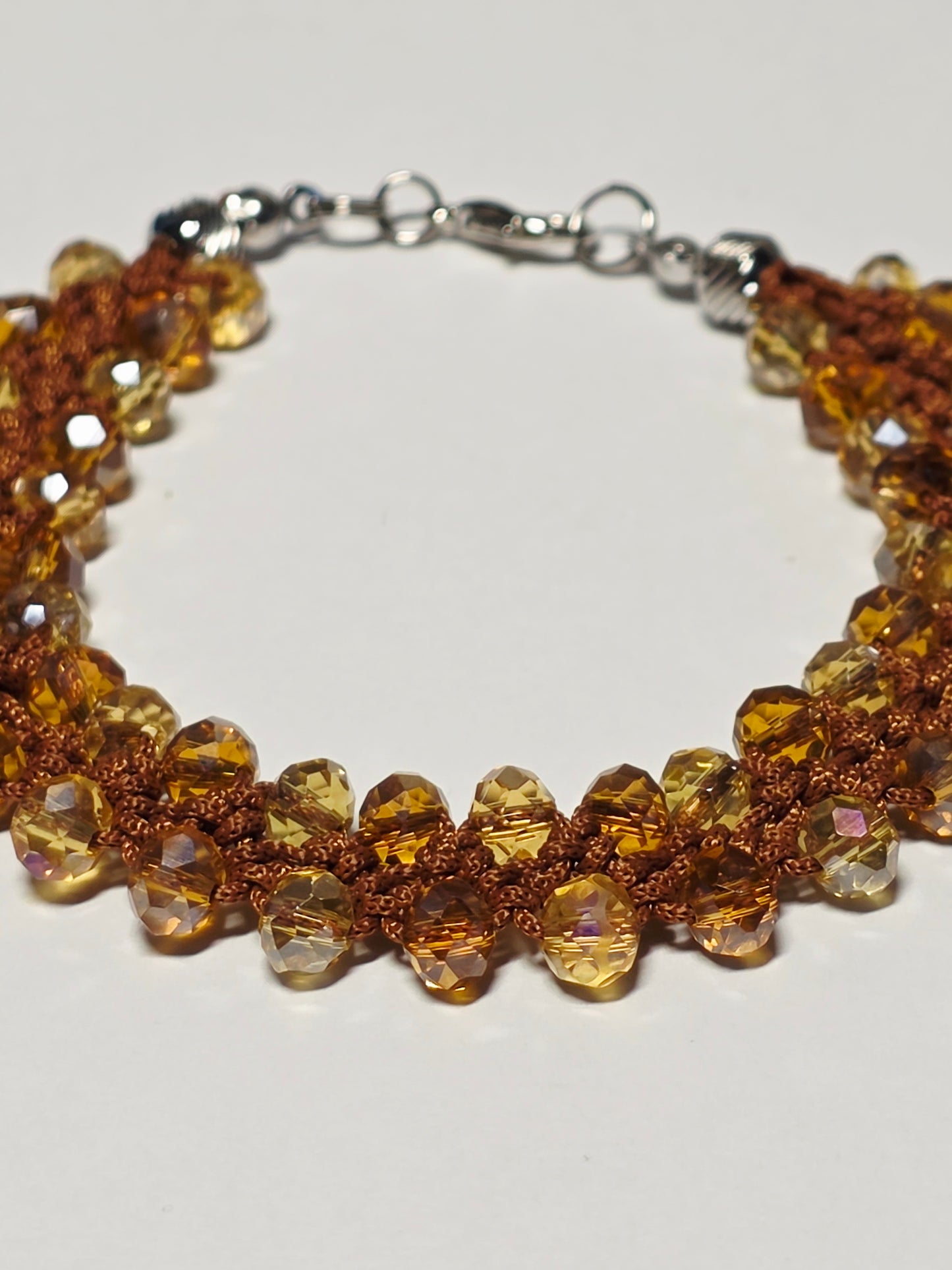 Turkish Crochet Bracelet - Gold/Copper - 8" Plus Size