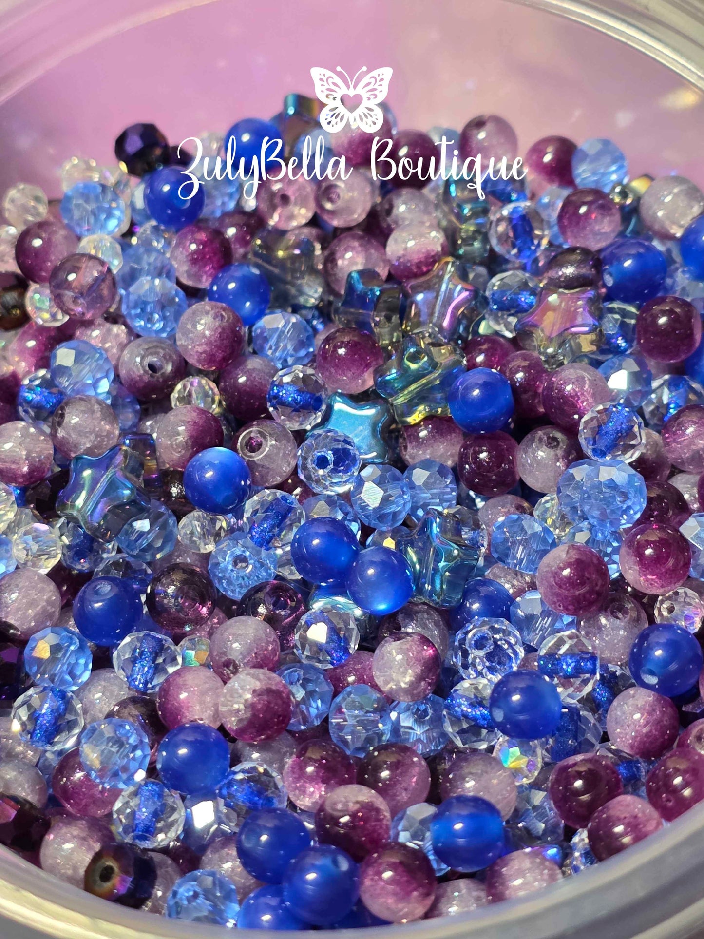 Galaxy Star Bead Mix - #3 - 60+grams- with Container.