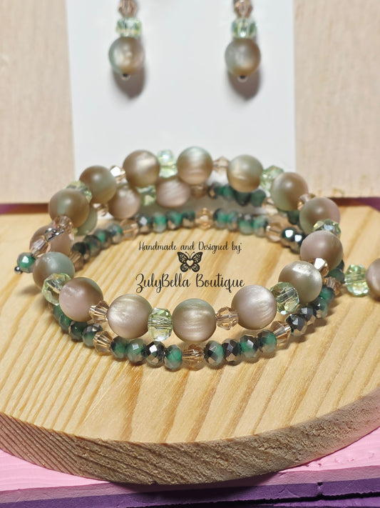 Gorgonia Earthlight Sparkle - Memory Wire Bracelet