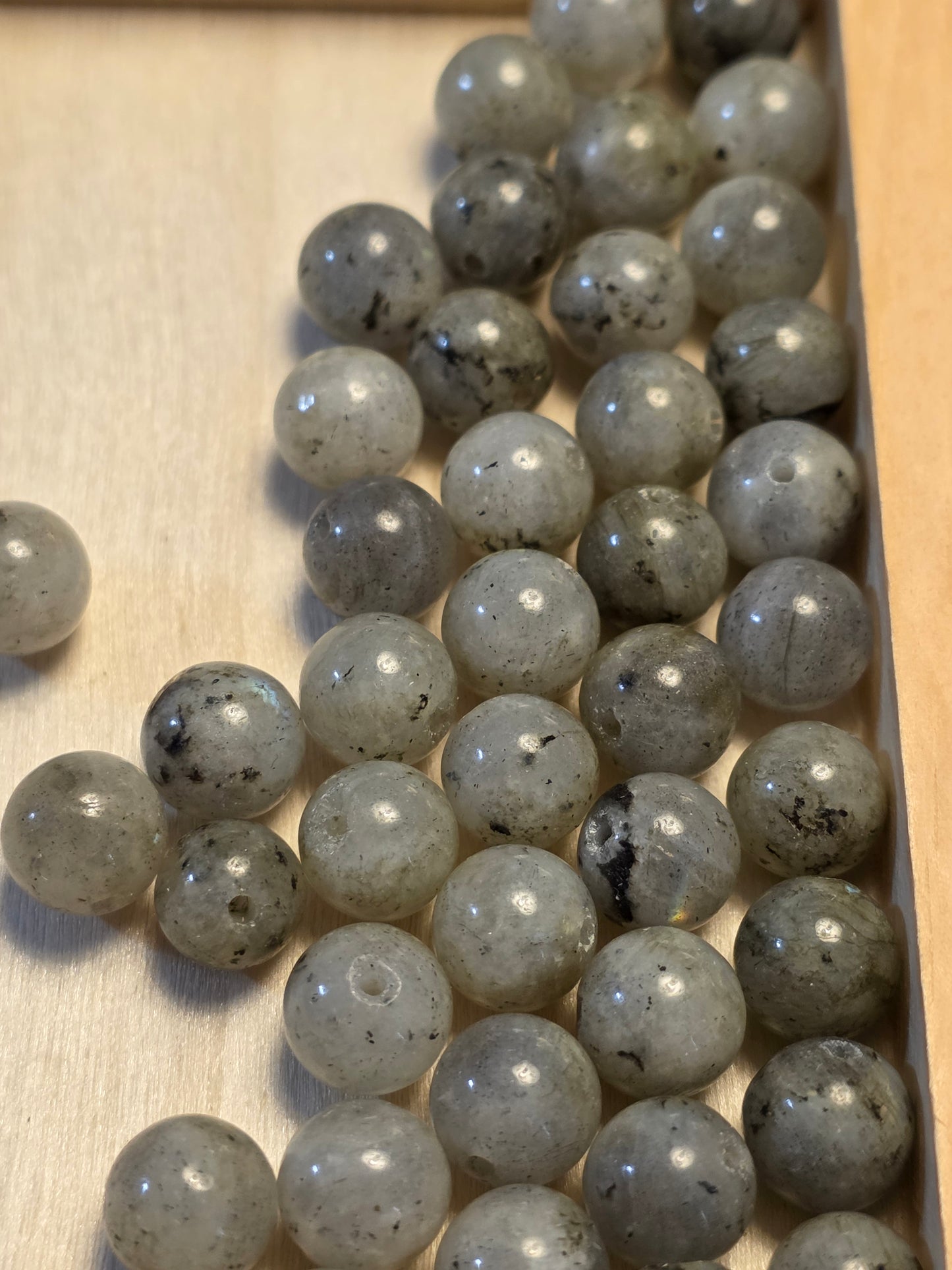 Grey Labradorite- 8mm Loose Natural Beads