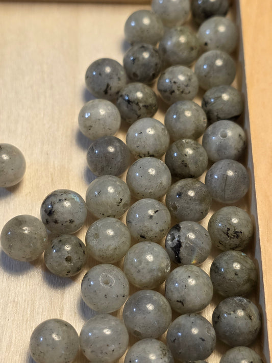 Grey Labradorite- 8mm Loose Natural Beads