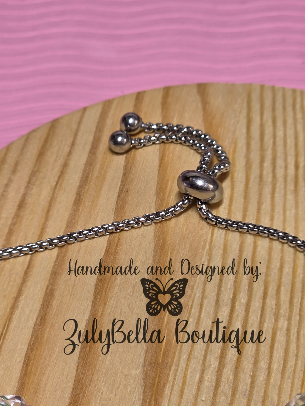 Jade Heart Adjustable Stainless Steel Bracelet