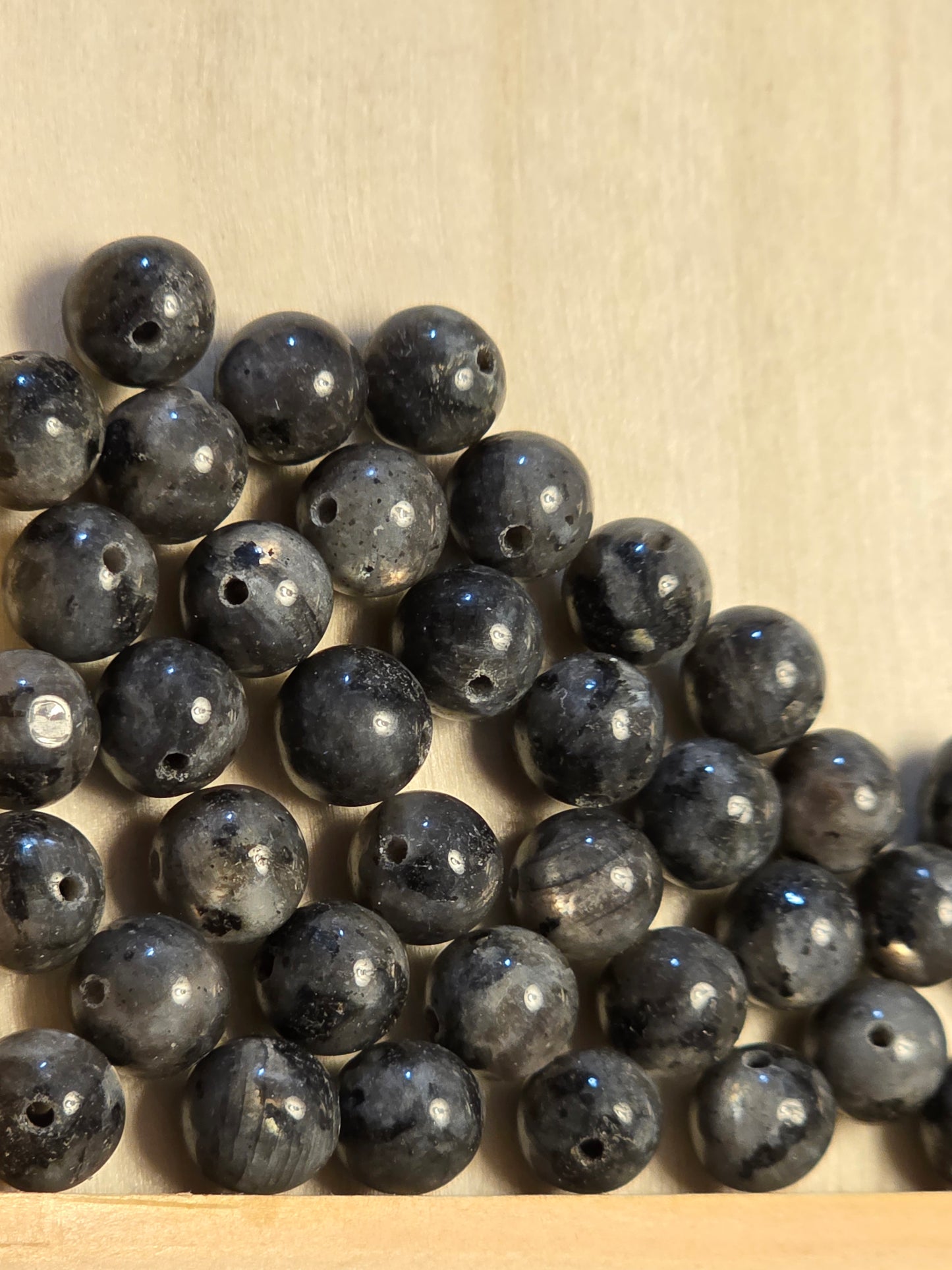 Larvikite 8mm Natural Loose Beads - 50pcs
