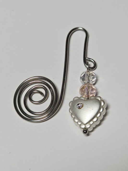Silver Heart Bookmark