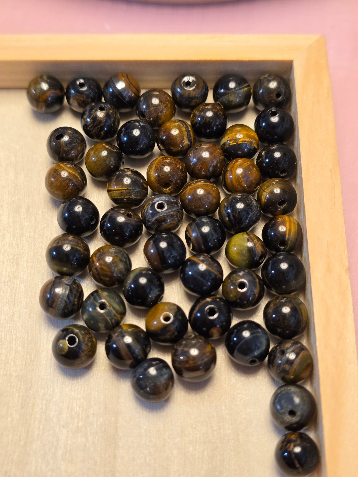 Tiger Eye Natural Beads- Dyed - 8mm 50pcs Loose Beads.