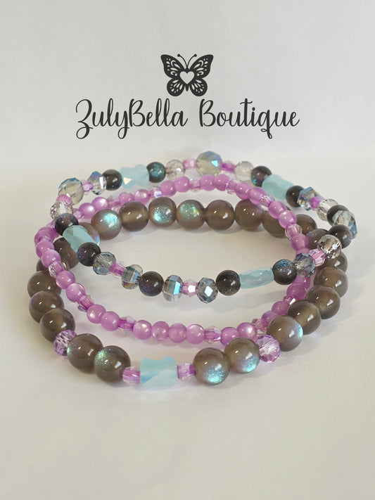 Beaded Stretchy Bracelet Stack - Gorgonia and Glass