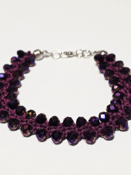 Turkish Crochet Bracelet- Plum