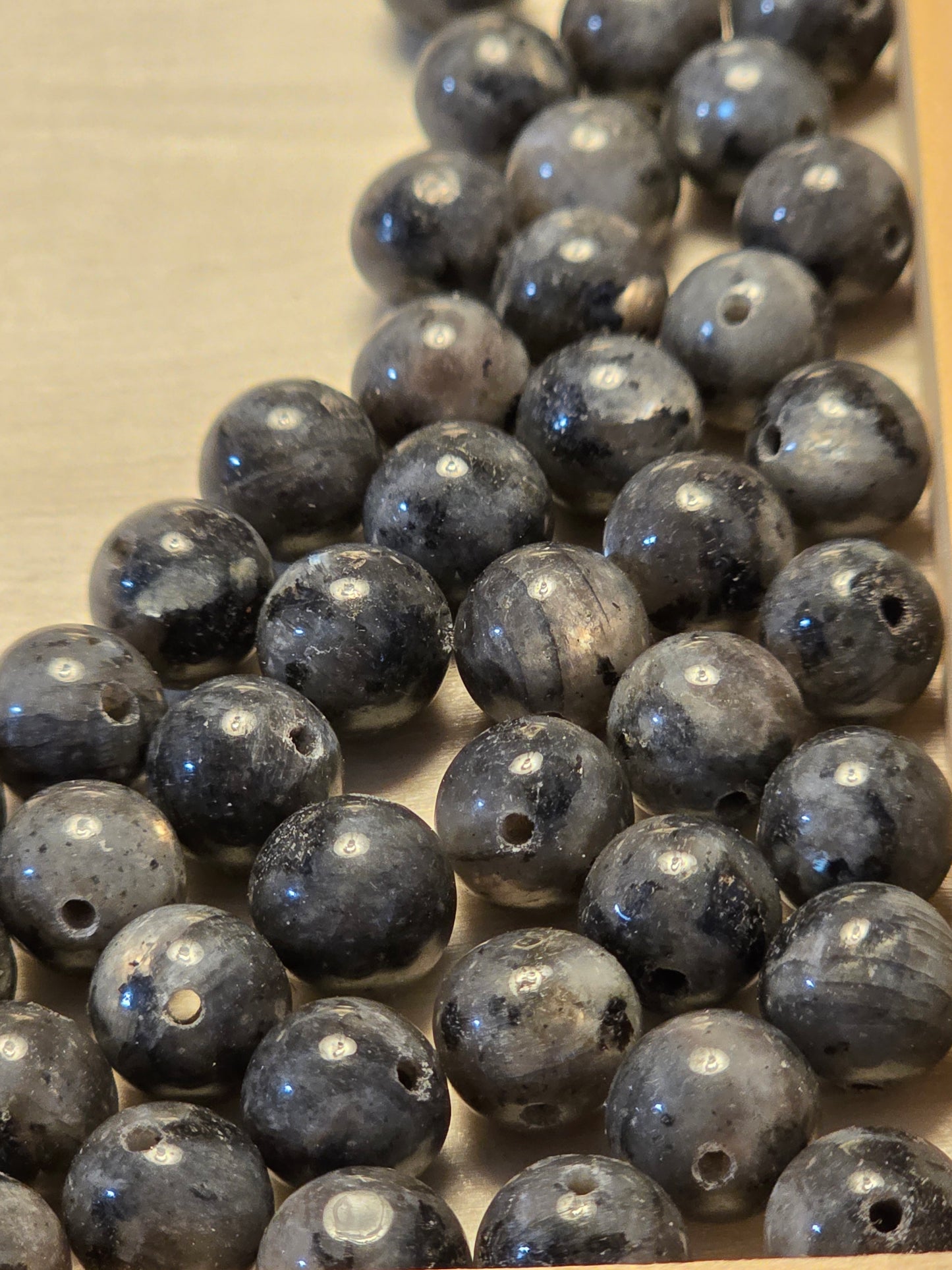 Larvikite 8mm Natural Loose Beads - 50pcs