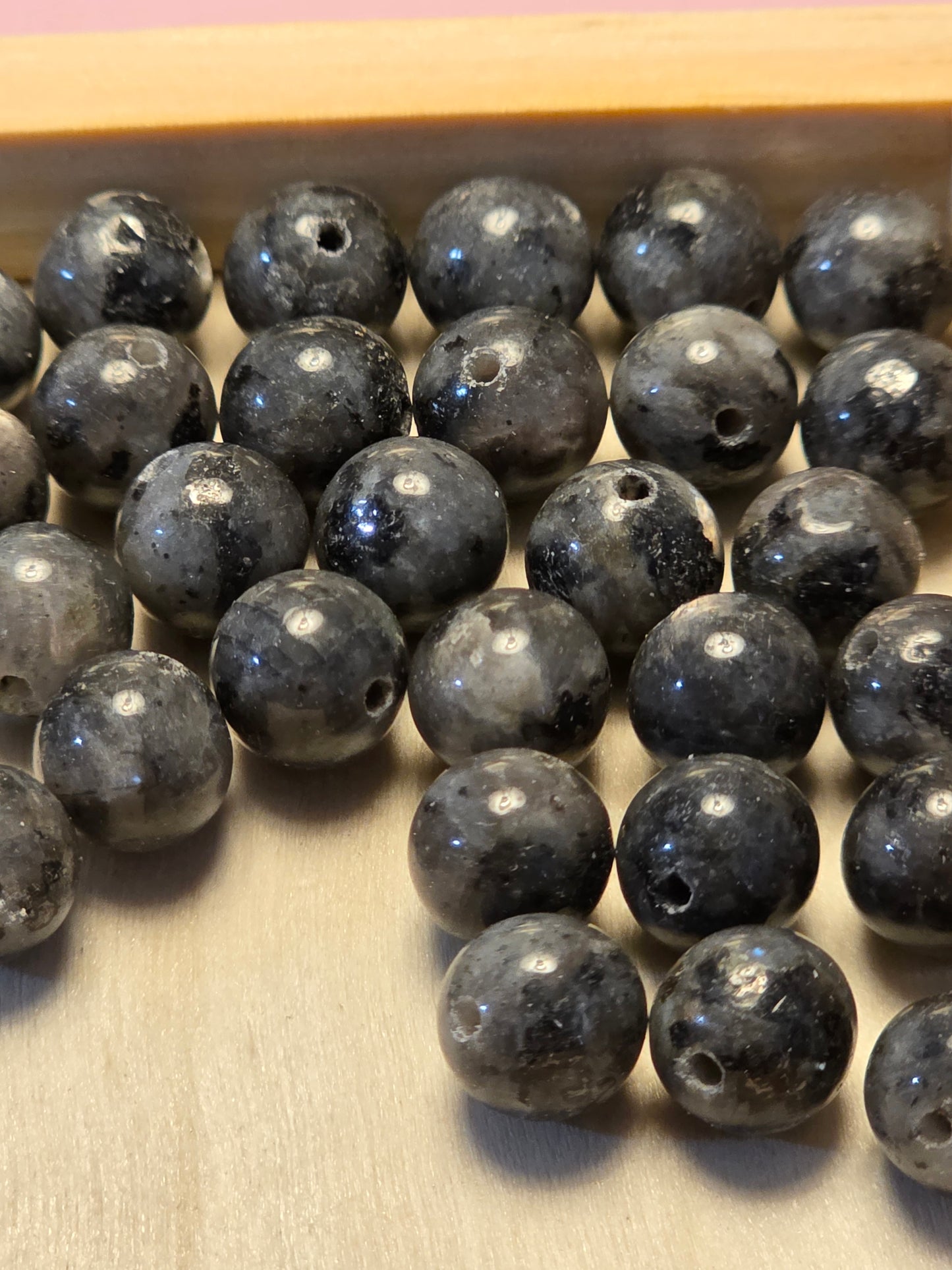 Larvikite 8mm Natural Loose Beads - 50pcs