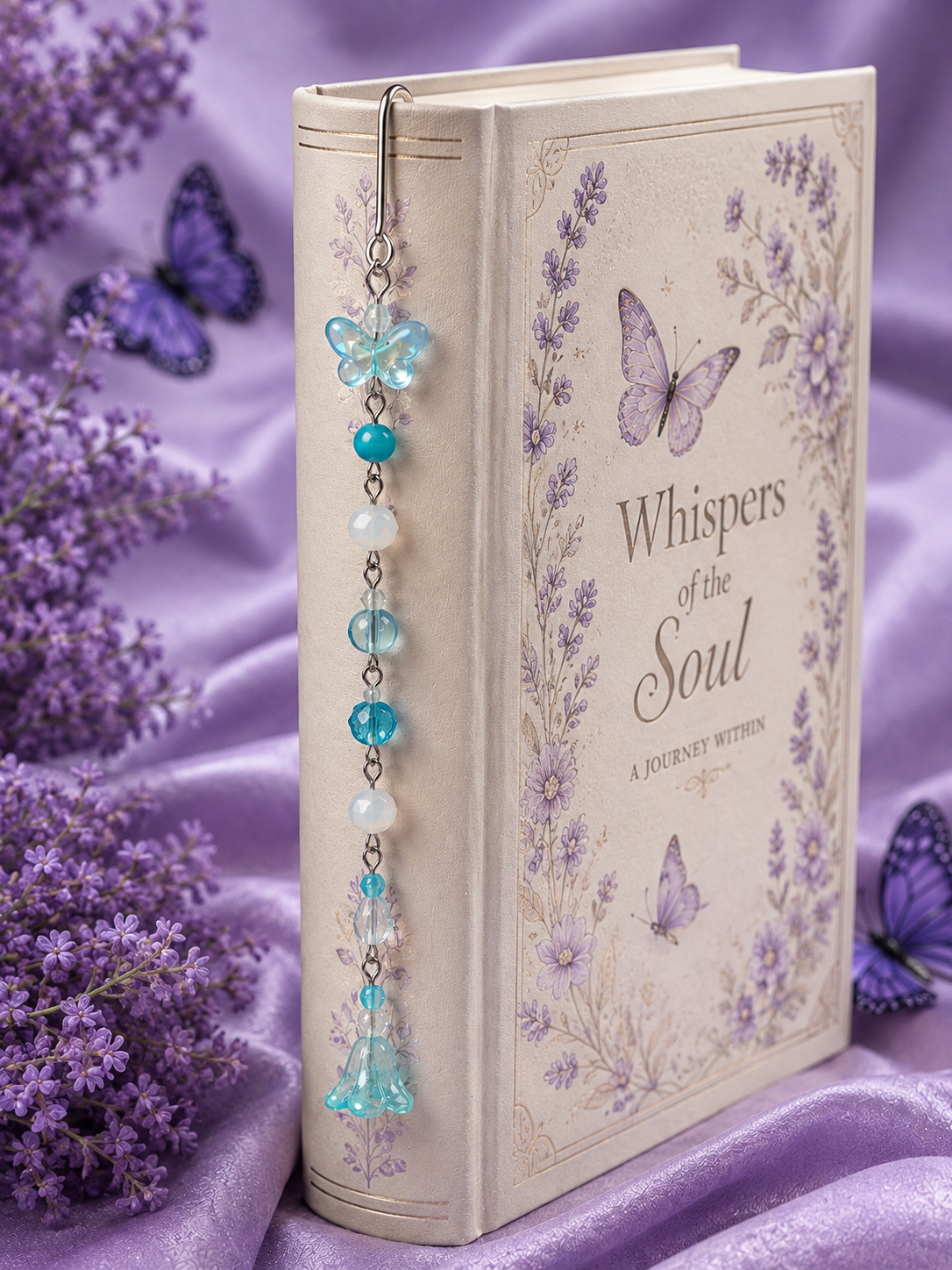 Wire Beaded Dangle Bookmark- Butterfly / Water of the Lily.