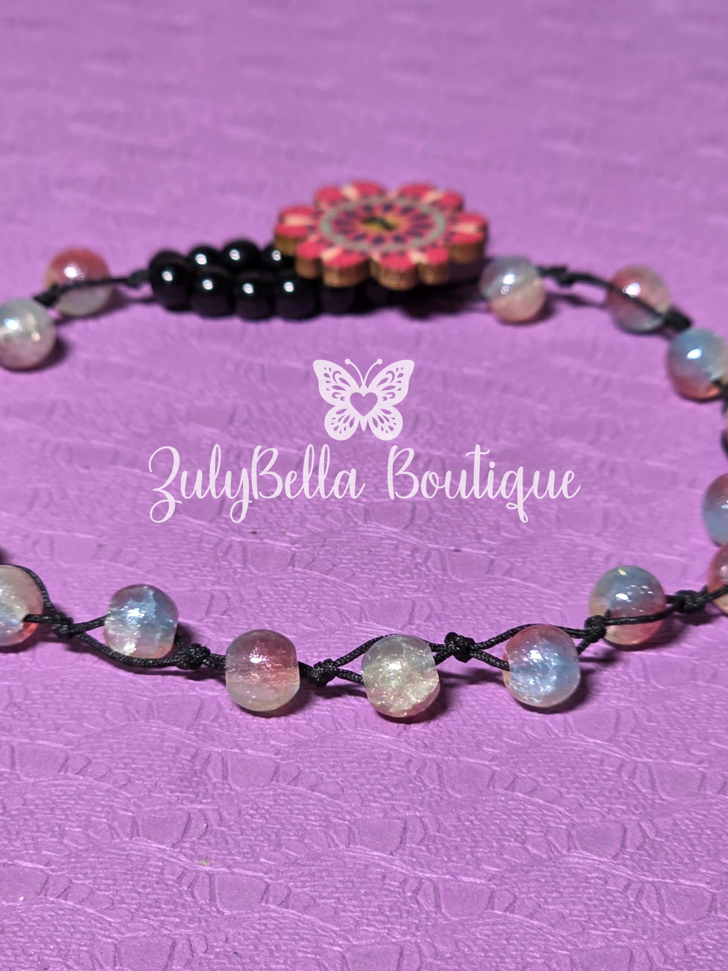 Knotted Cord Bracelet with Decorative Button Closure