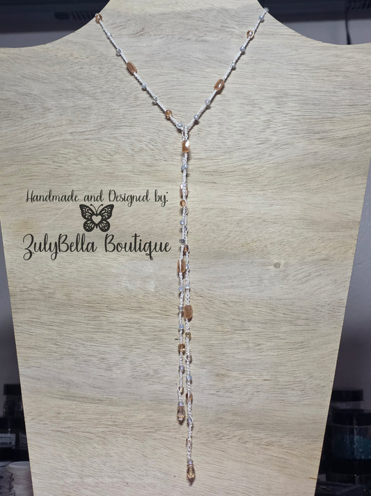 Crochet Beaded Necklace Wrap Style- 36"