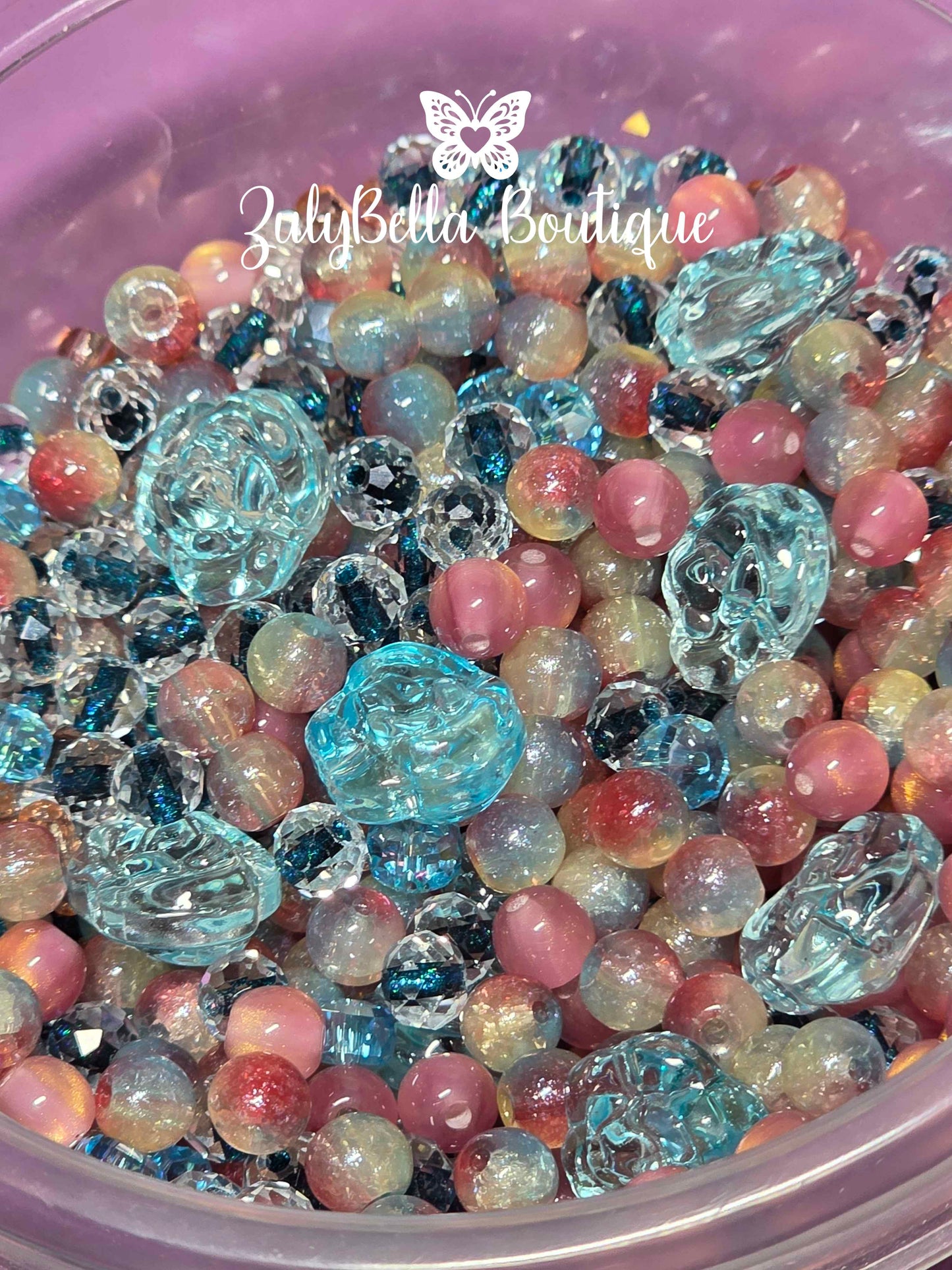 Mermaid Garden Bead Mix - #1 - 60+grams - with Container.