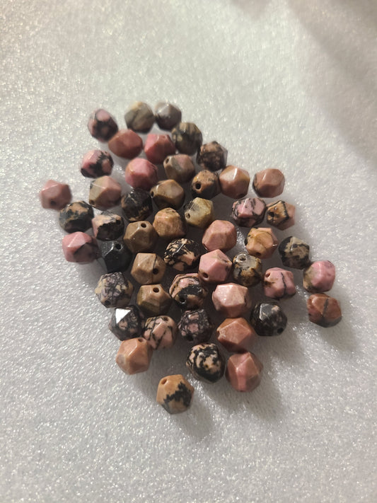 Rhondonite french cut beads for PattyB