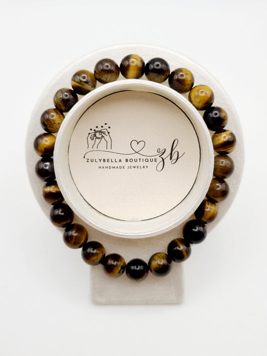 Natural Tiger Eye Beaded Bracelet