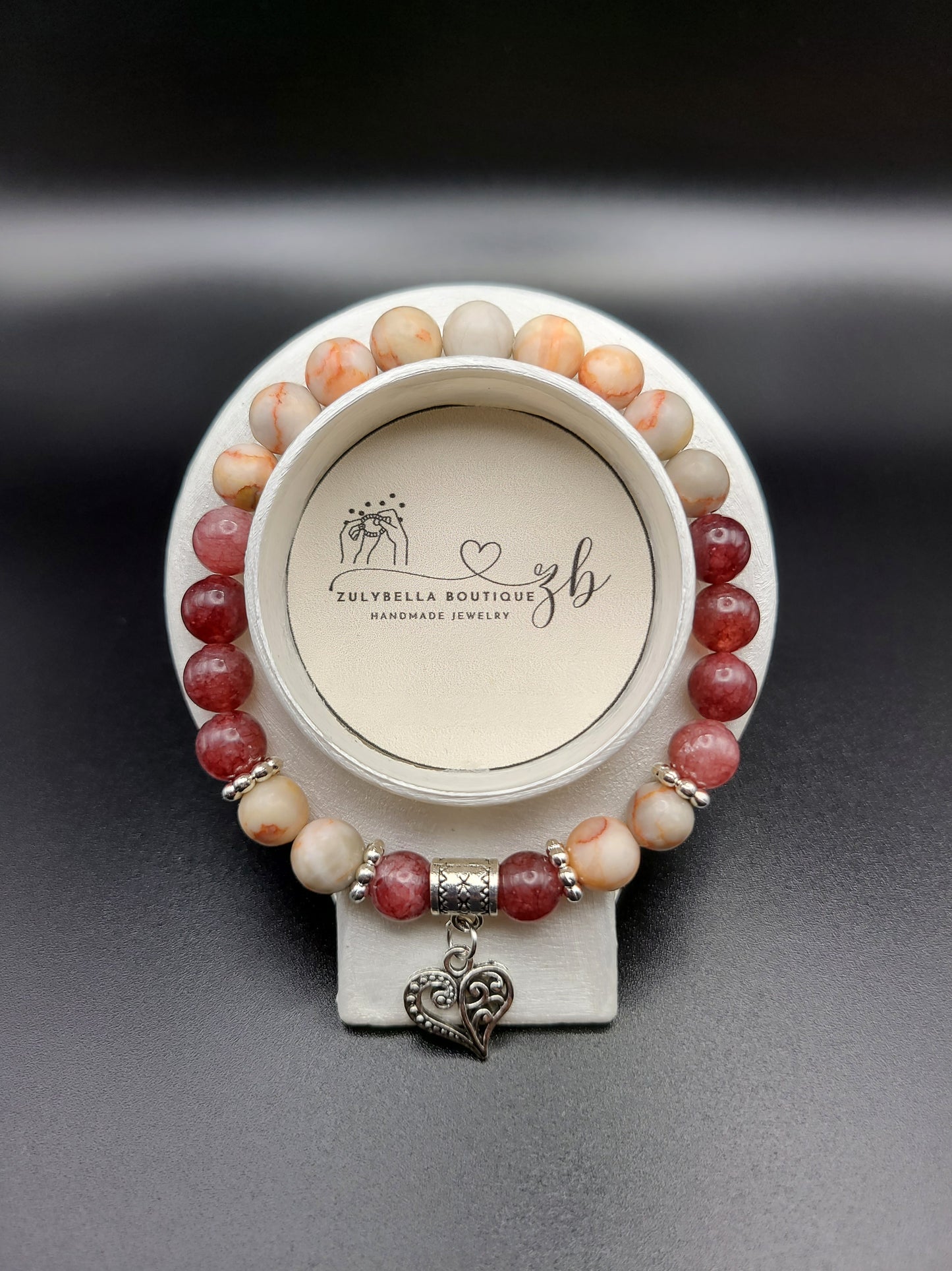 Red Vein Jasper and Red Coffee Agate-Natural Gemstone Beaded Bracelet