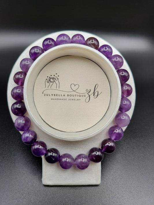 Amethyst Natural Gemstone Beaded Bracelet