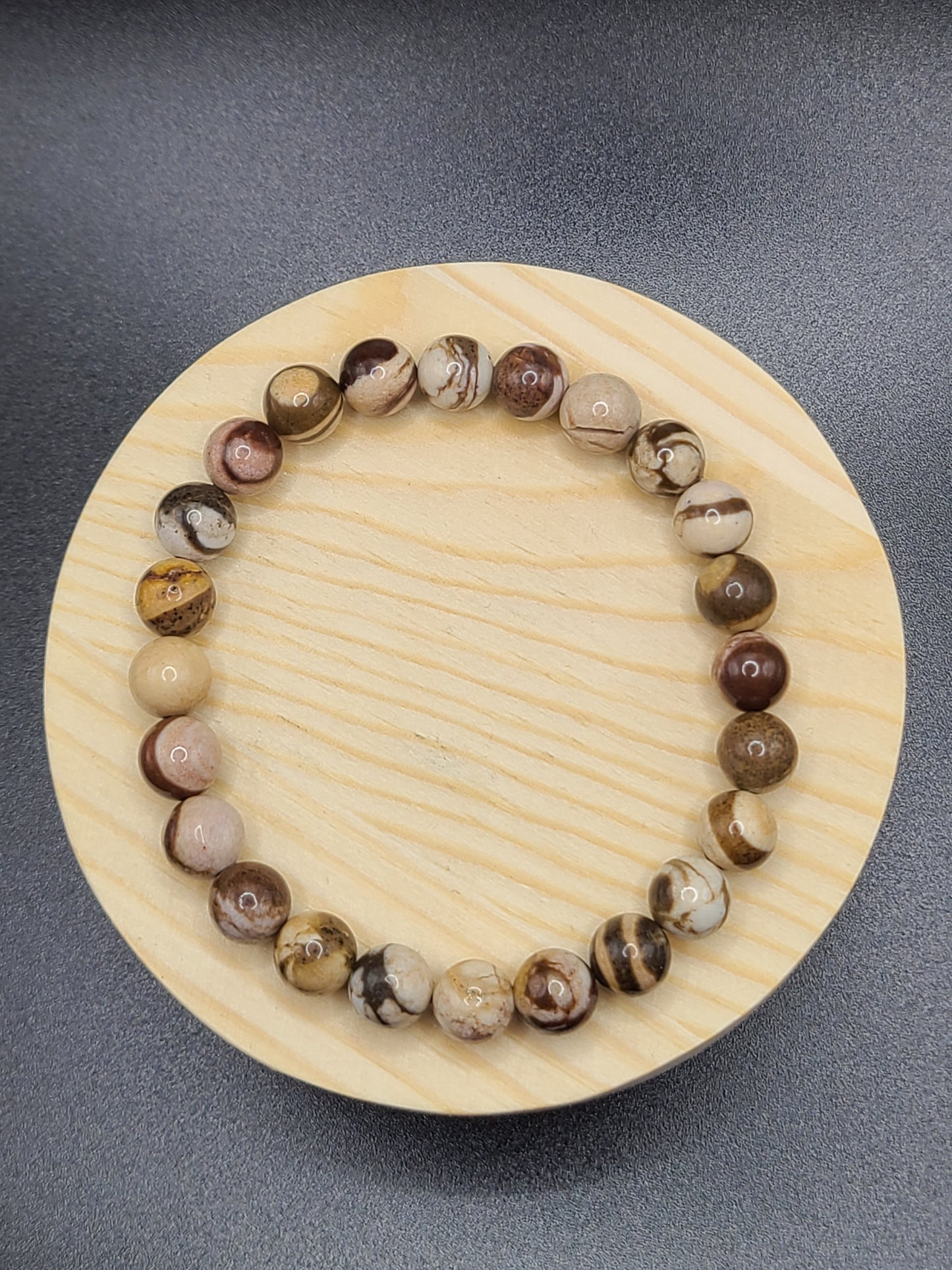 Australian Agate High Quality 8mm Natural Gemstone Beaded Bracelet