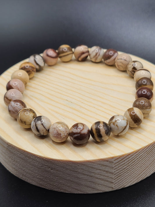 Australian Agate High Quality 8mm Natural Gemstone Beaded Bracelet