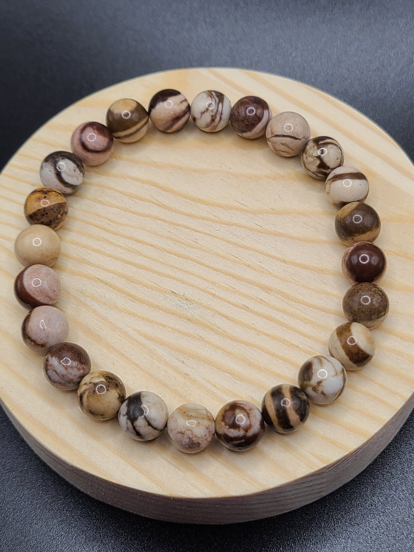 Australian Agate High Quality 8mm Natural Gemstone Beaded Bracelet