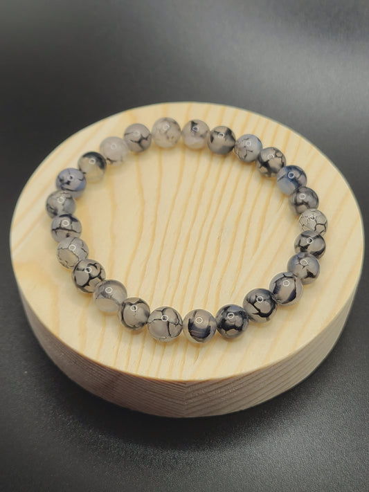 Dragon Vein Agate 8mm Natural Gemstone Beaded Bracelet