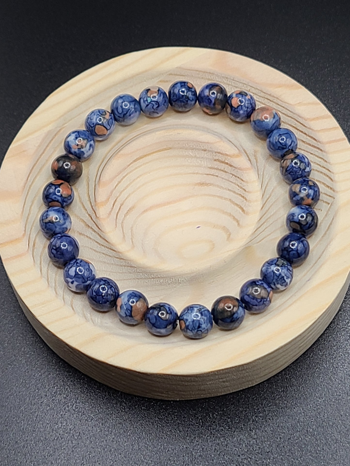 Blue Cherry Blossom Jade Natural Gemstone Bracelet