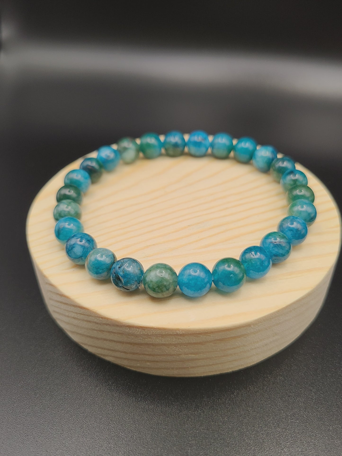 Blue Apatite Chalcedony  Natural Gemstone Bracelet