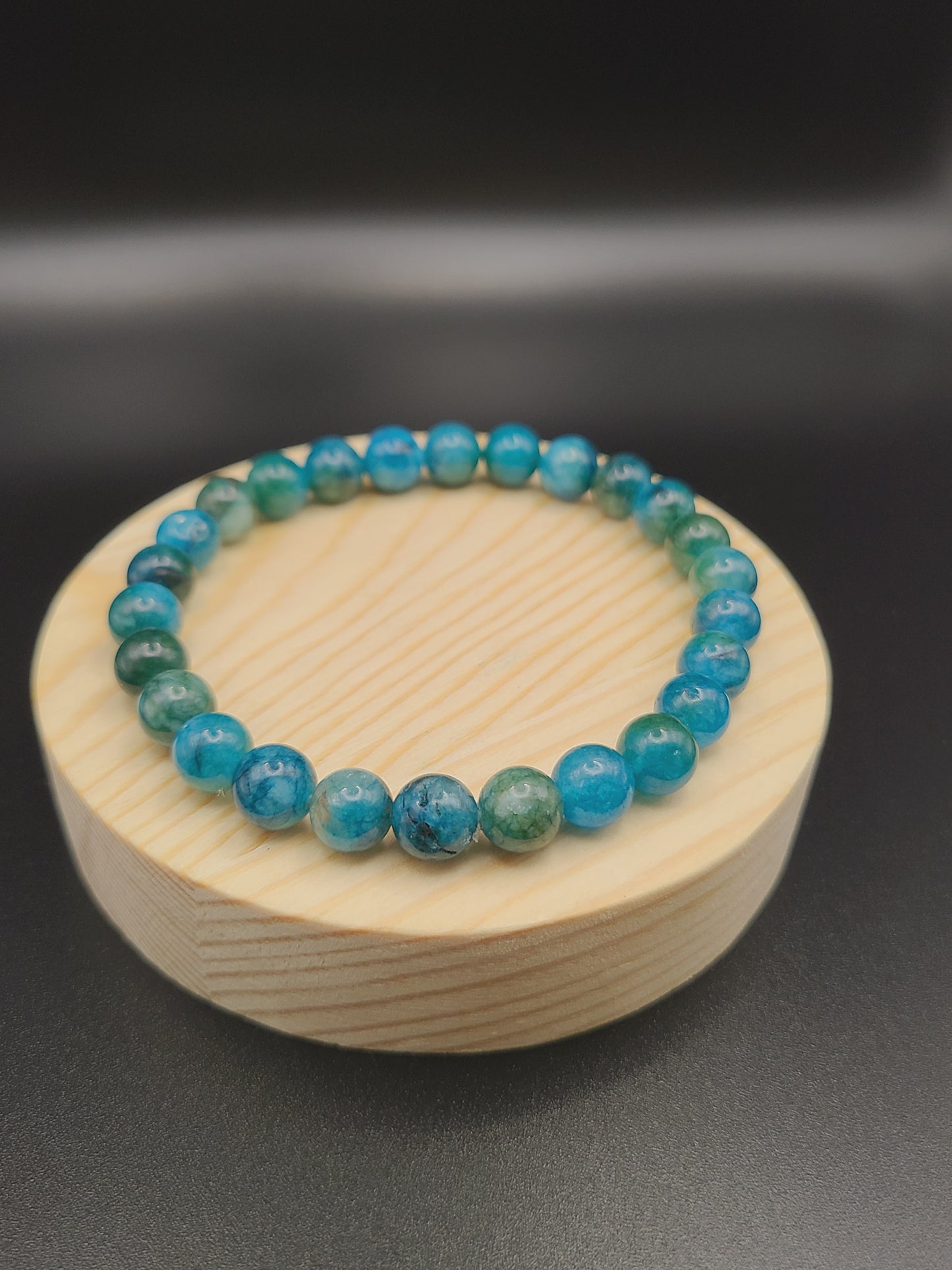 Blue Apatite Chalcedony  Natural Gemstone Bracelet