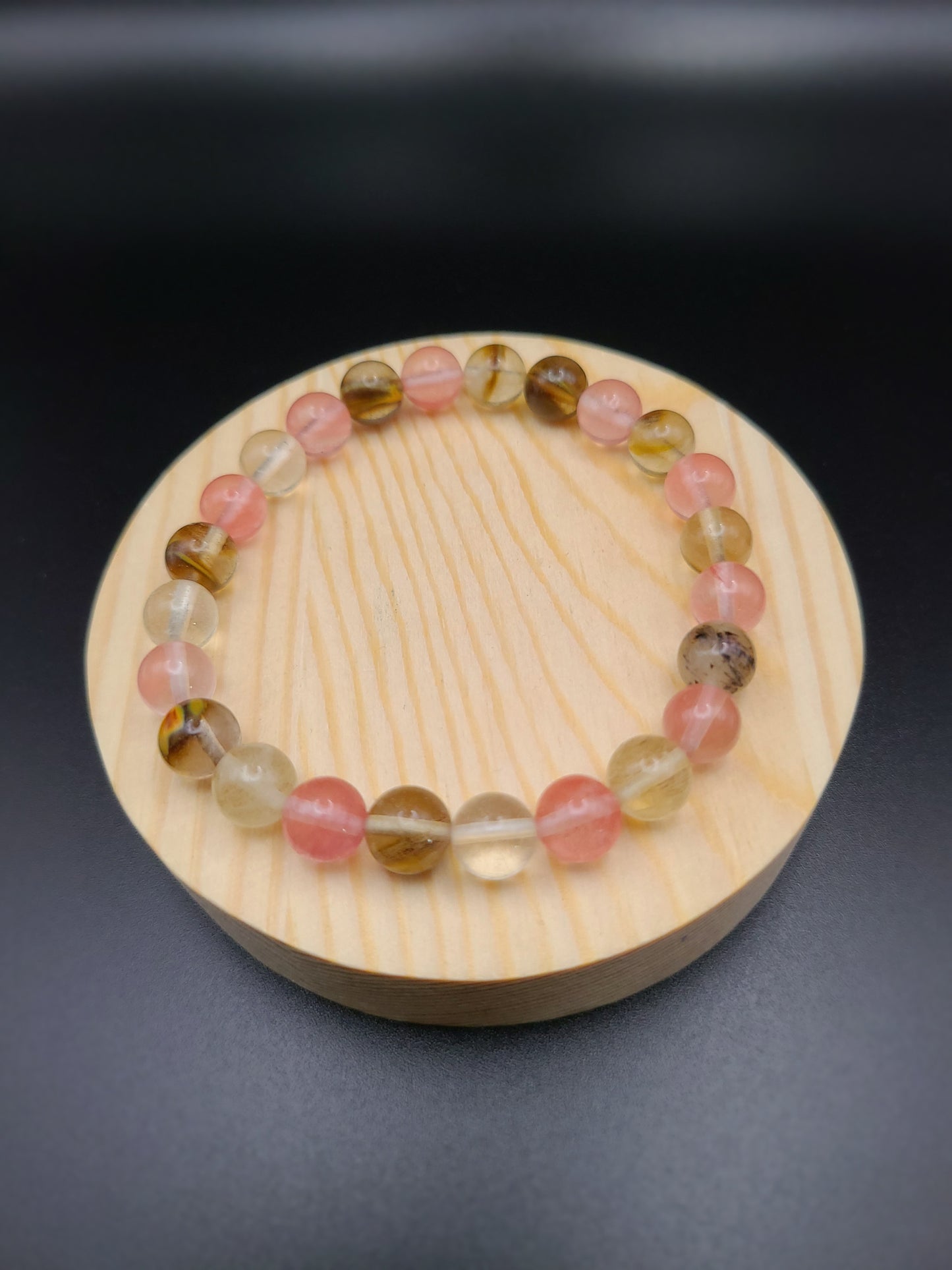 Watermelon Quartz Natural Gemstone Bracelet