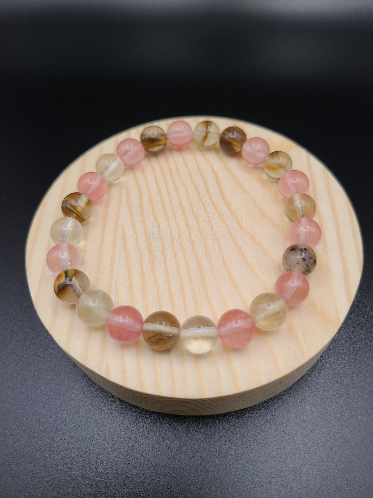 Watermelon Quartz Natural Gemstone Bracelet