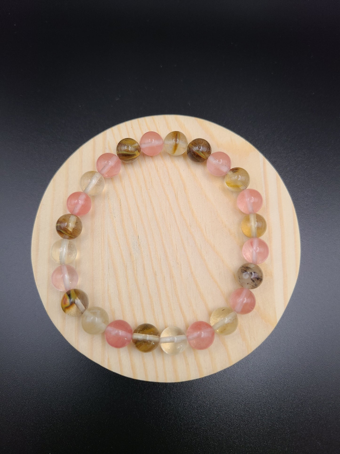 Watermelon Quartz Natural Gemstone Bracelet