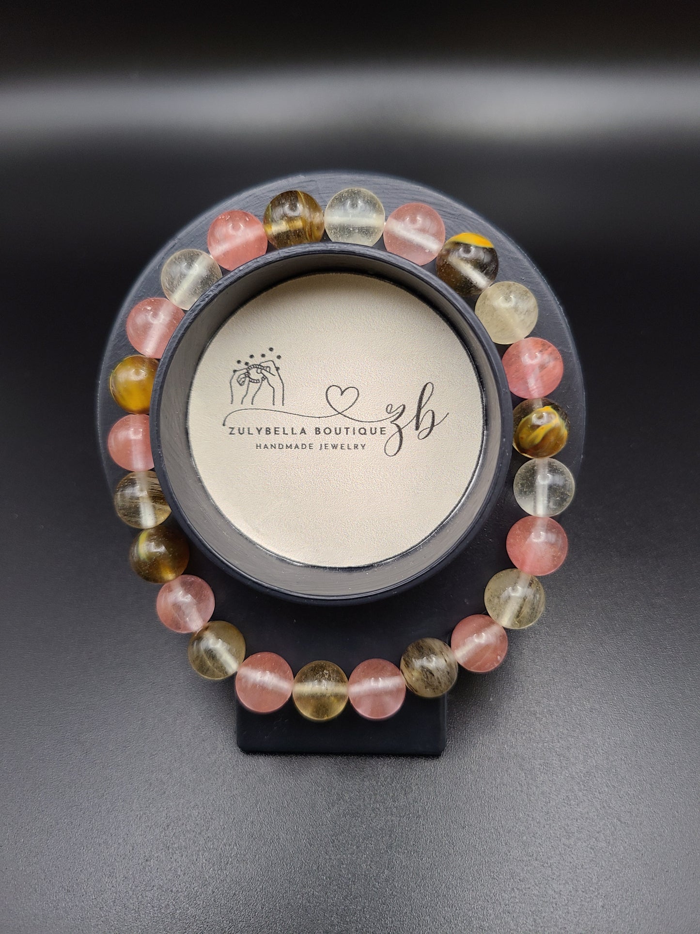 Watermelon Quartz Natural Gemstone Bracelet