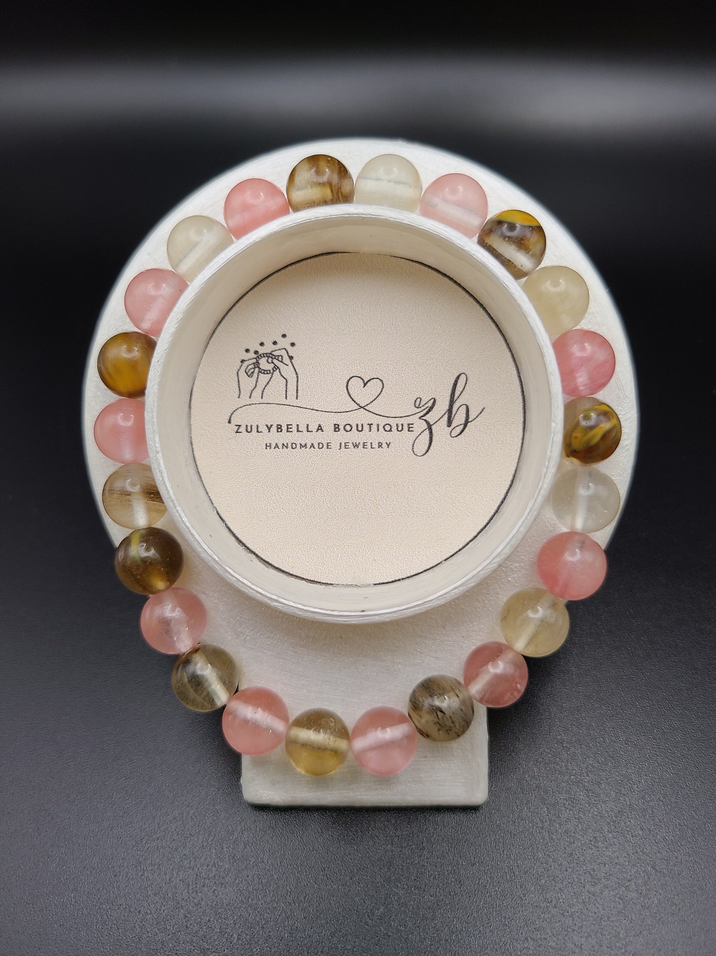 Watermelon Quartz Natural Gemstone Bracelet