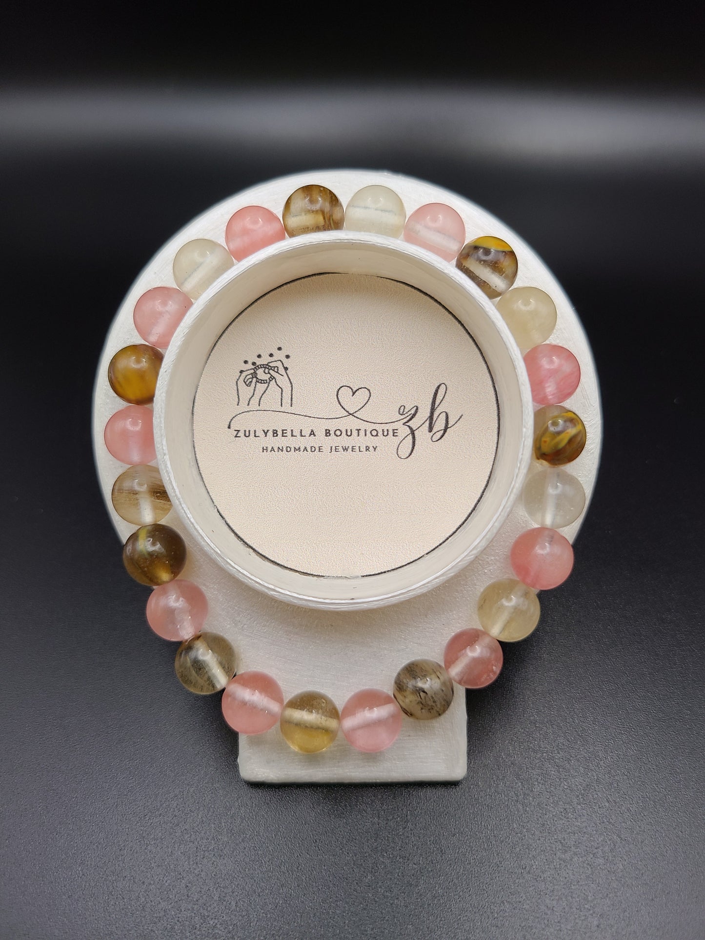 Watermelon Quartz Natural Gemstone Bracelet