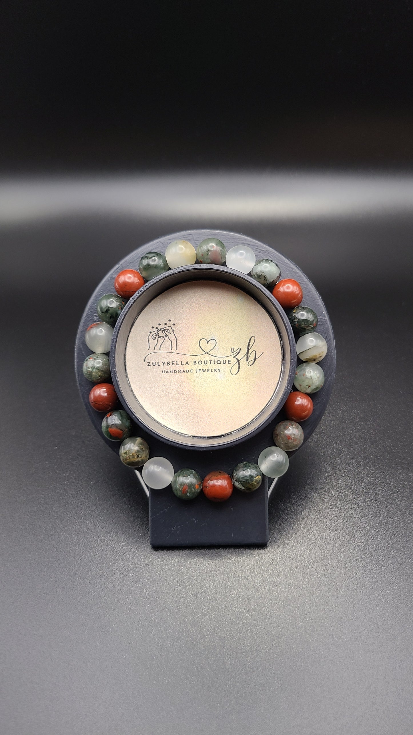 African Bloodstone Natural Gemstone Bracelet